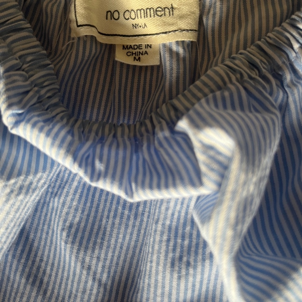 Blue Striped Off-Shoulder Top - Picture 5 of 5